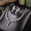 TL216 Boucles d'oreilles en strass blanc Collier Set Zircon Boucles d'oreilles pendentif papillon Piercé Dro