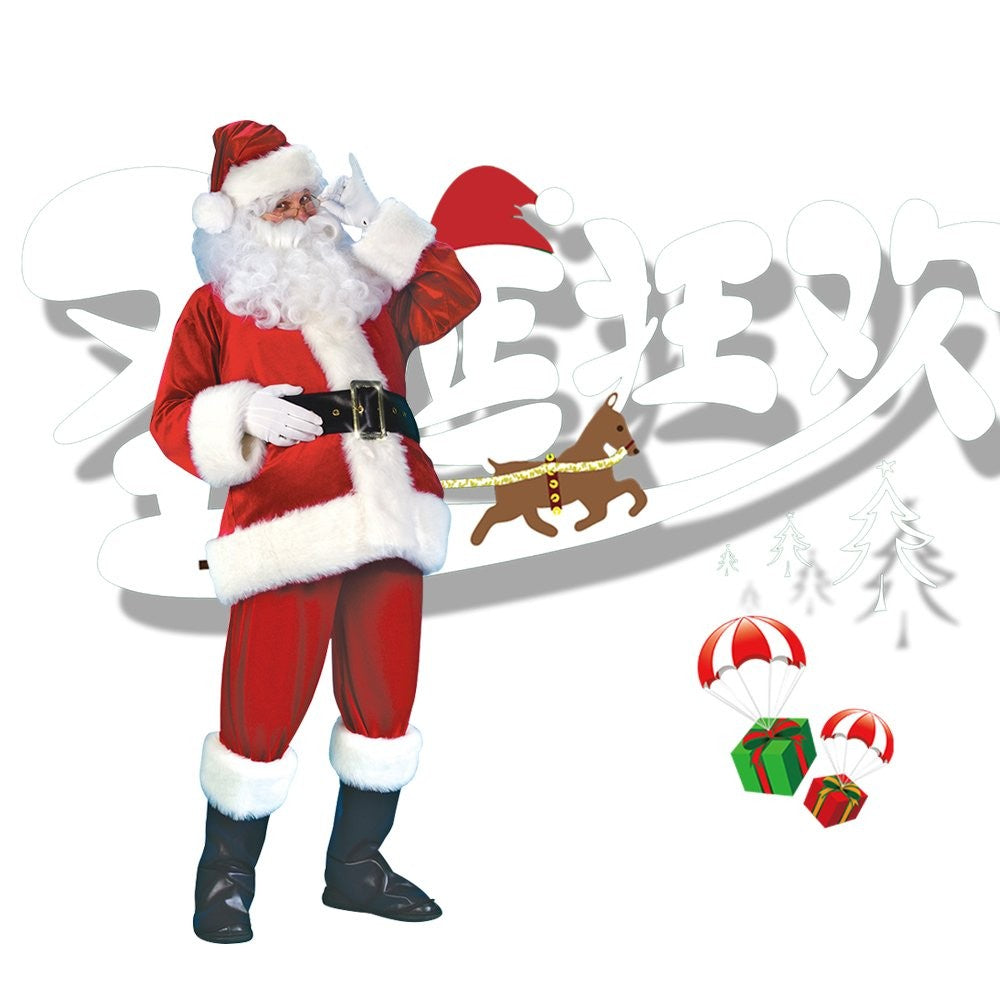 Costume de Noël costume Père Noël Robe de fantaisie Hommes Noël Outfit AU