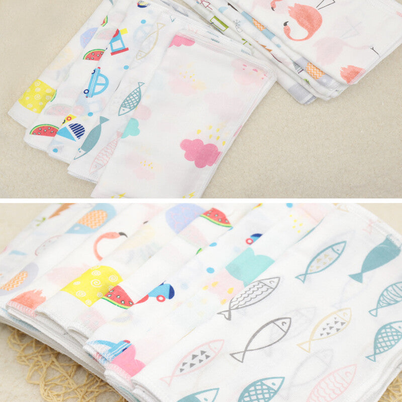 10 X bébé Gauze Muslin Square nouveau-né bain de coton laver mou mouchoir