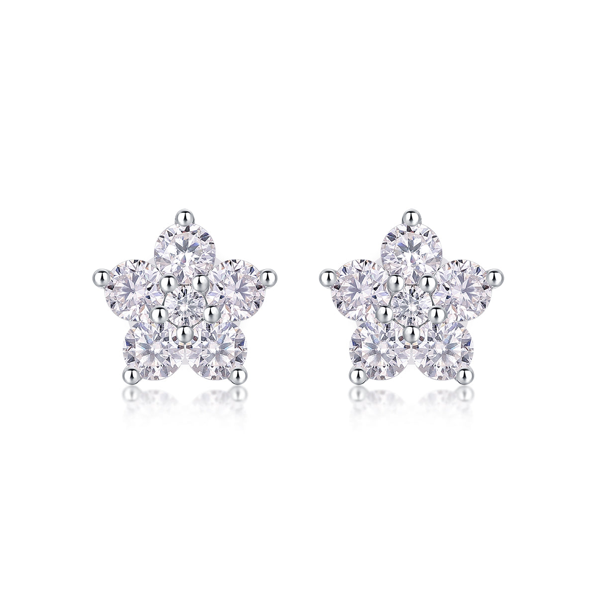S925 Boucles d'oreilles Sterling Silver Flower Stud