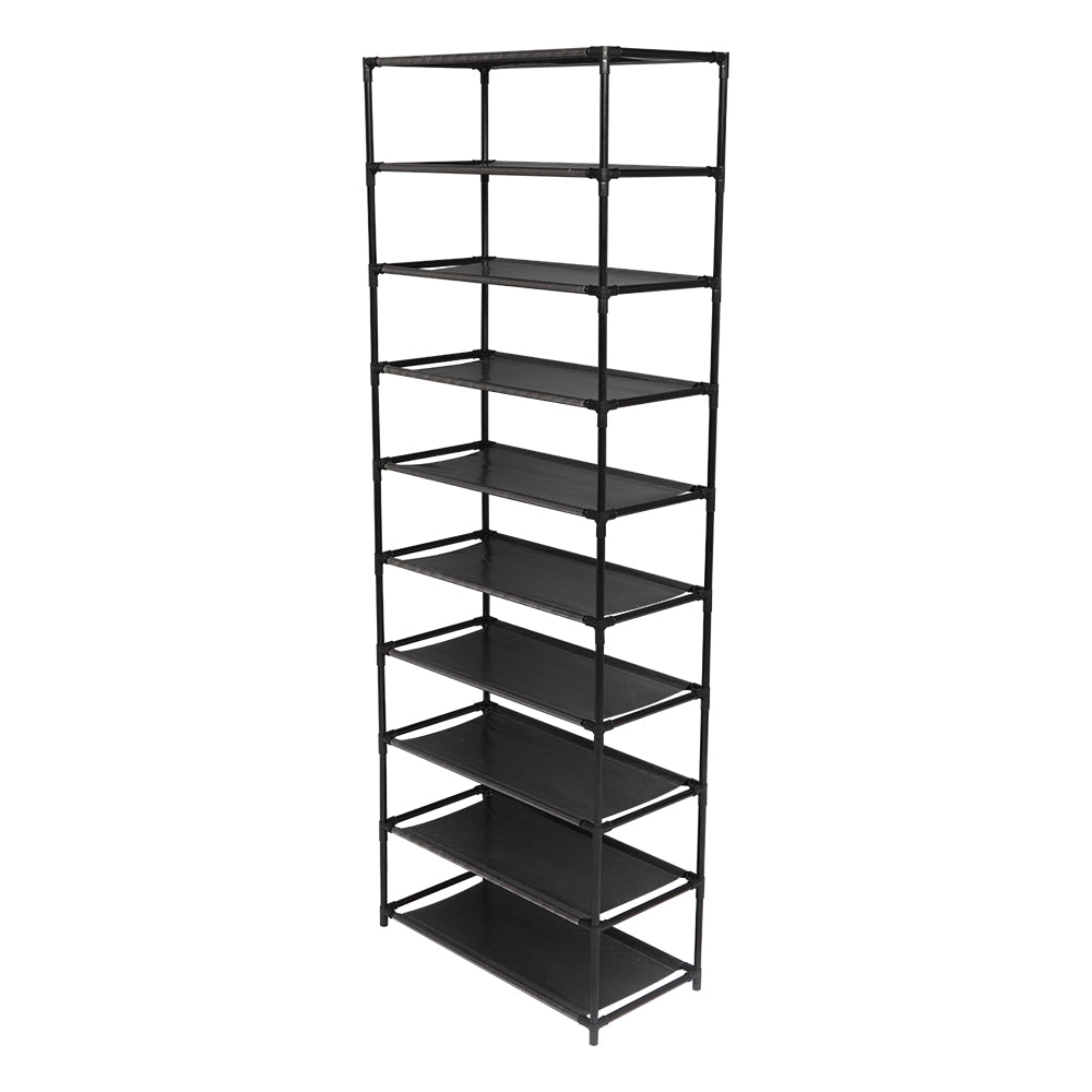 Étagère de rangement pliable 10 niveaux Étagère organisateur pliable longue étagère pour chaussures