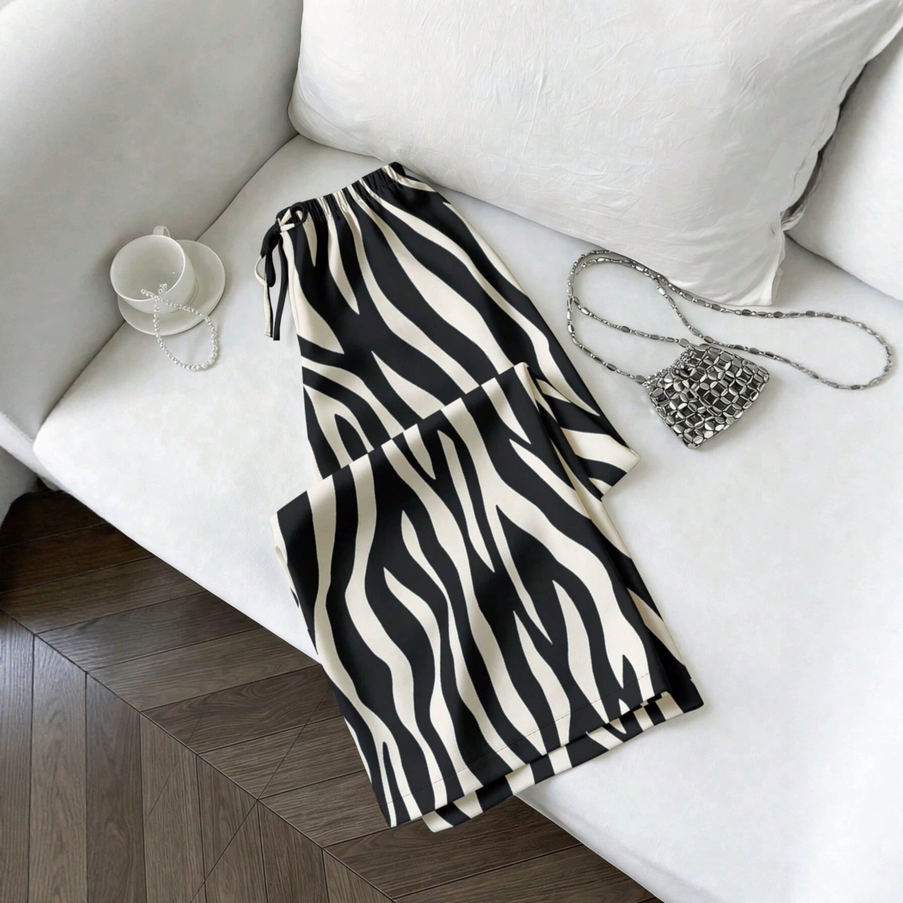 Femmes Relaxed-fit Casual Leopard-print Sweatpants de cordon de drawstring