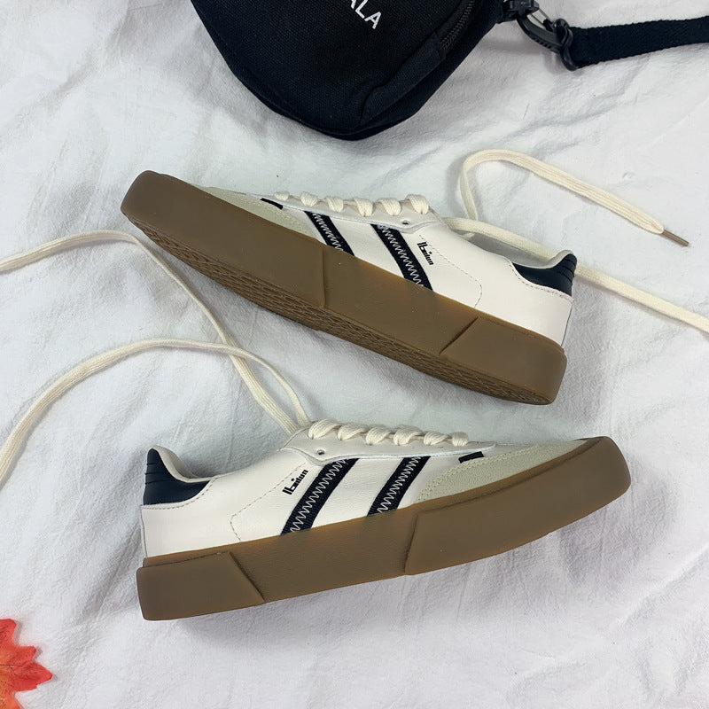 Autumn cuir Retro Blanc Chaussures Style Couple