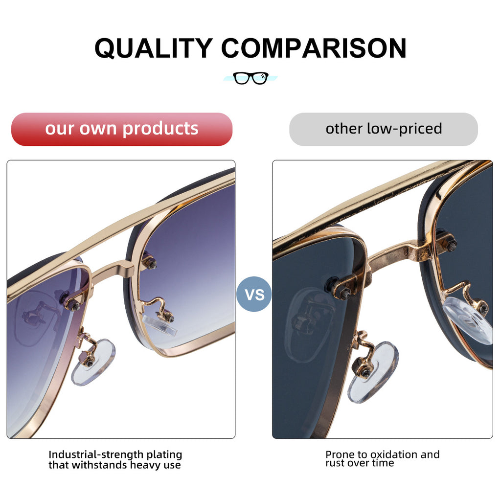 Lunettes de soleil à cadre carré Coupe Edge Men's Imitation Wood Grain Temples Lunettes de soleil Men's Trend