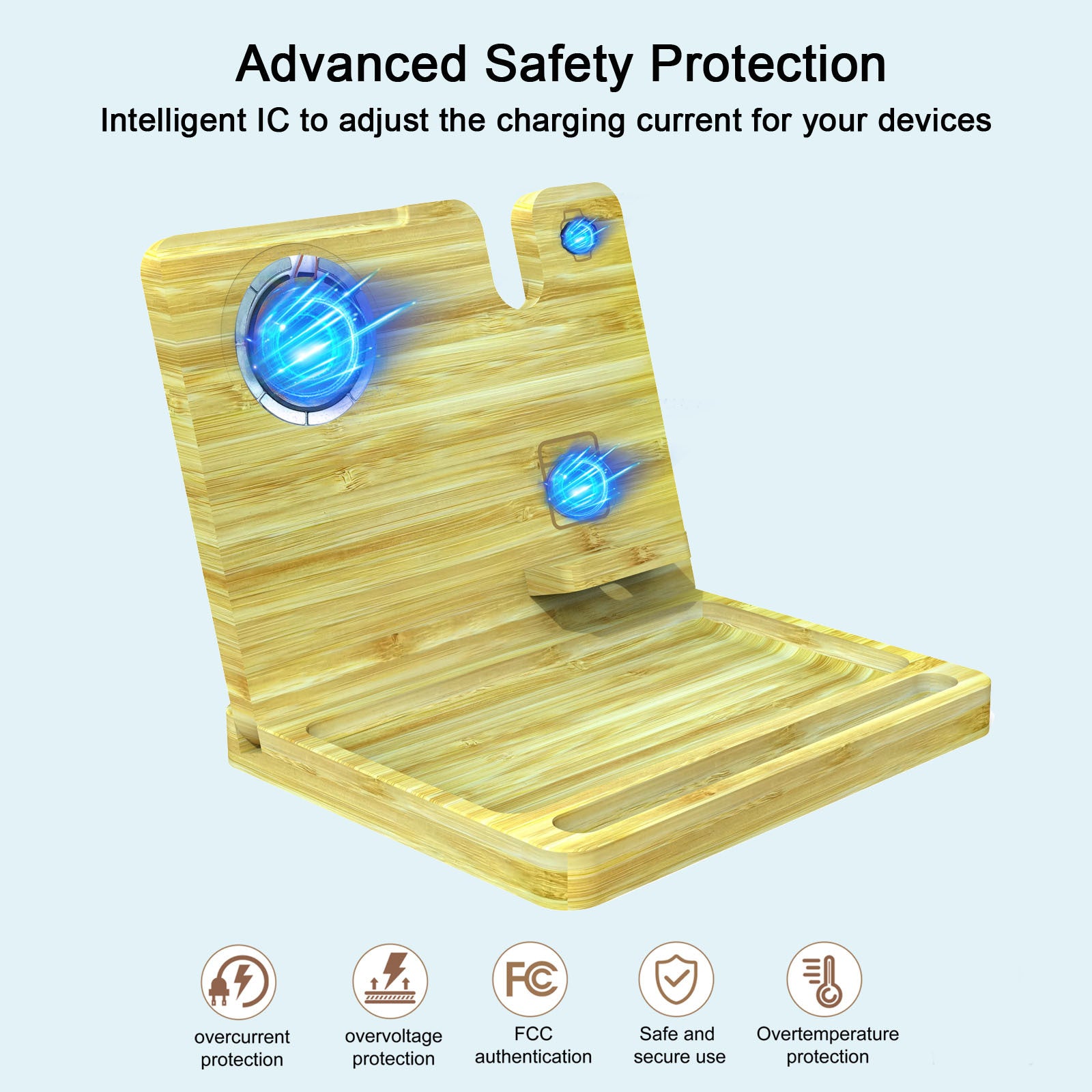 Bambou 3-en-1 Support de stockage sans fil magnétique