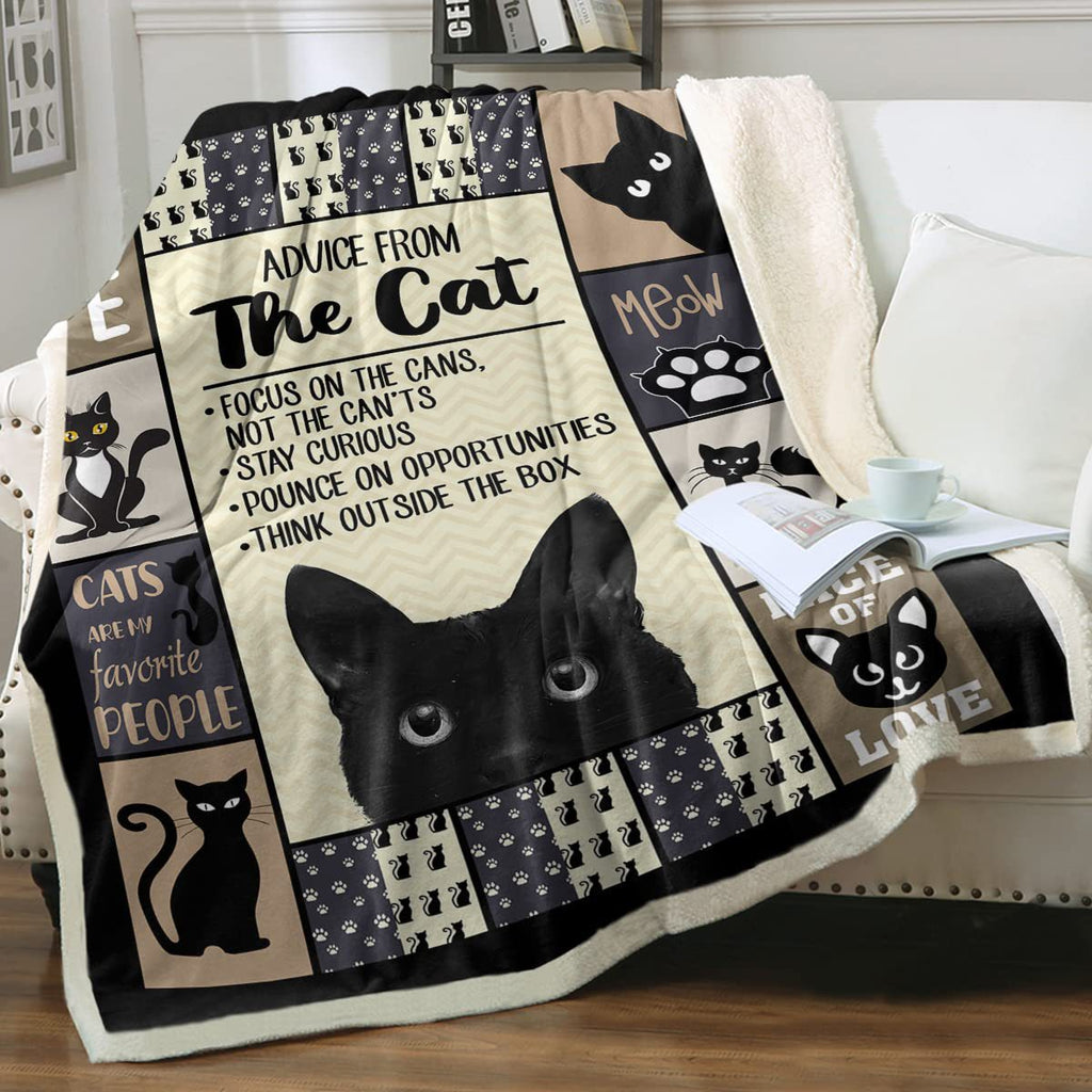 Cat Sherpa Blanket Animal Pattern Printing Enfants double couche