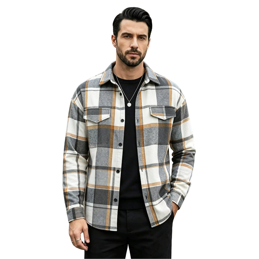 Chemise en cuir brossé vintage homme