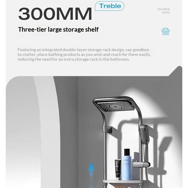Thermostatique Digital-display Back Massager Salle de bain domestique Table de douche pour le bain et
