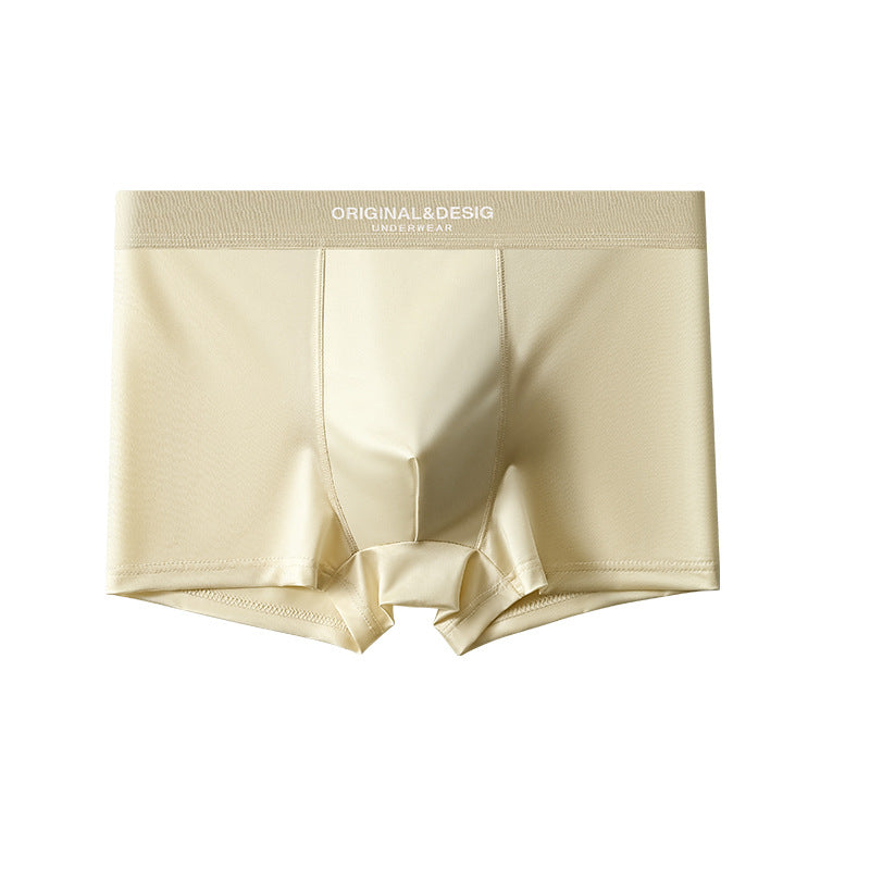 Sous-vêtements en soie de luxe satiné de luxe pour hommes Boxers respirants d'été Boxers