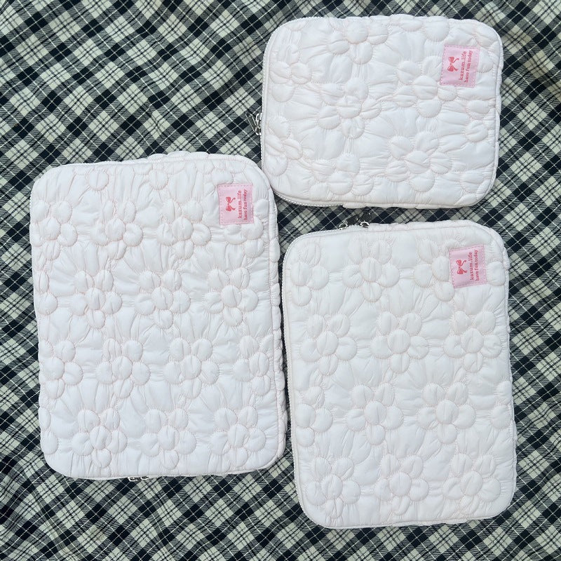 Corée du Sud Brodé Bubble Cotton Flower Tablet PC Sac de rangement de carnet de 1315 pouces
