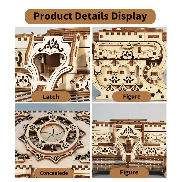 Modèle de Puzzle en bois 3D Kits Ancien Jewel Box Bricolage Maison Décoration Modèle Anniversaire Ou Christ