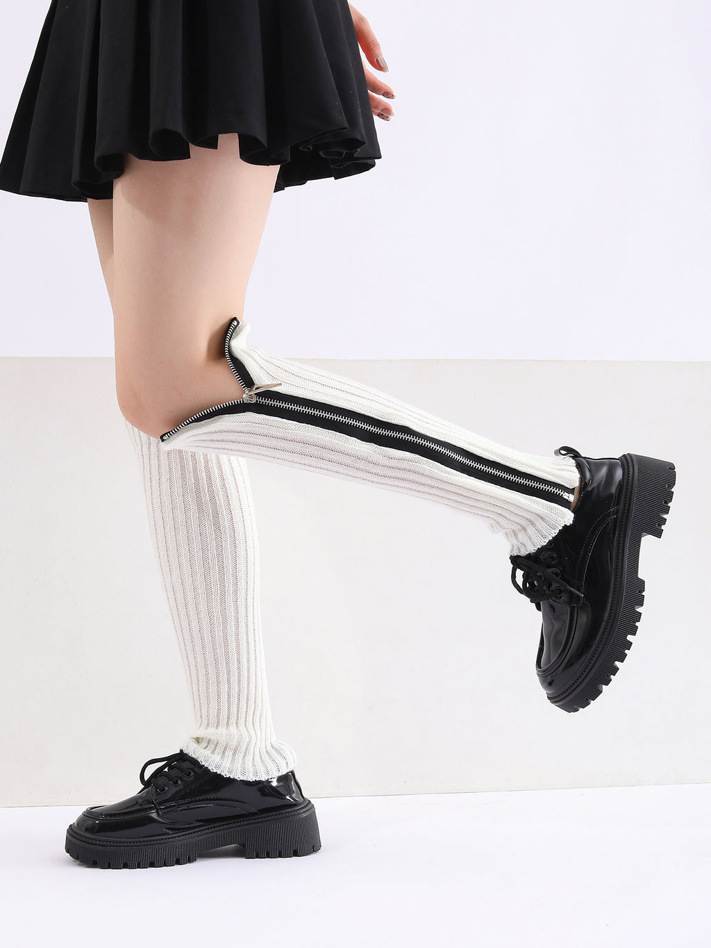 Vente Zipper Solid tricoté Acrylique couleur personnalisée Chauffe- Jambe mode pour les femmes filles