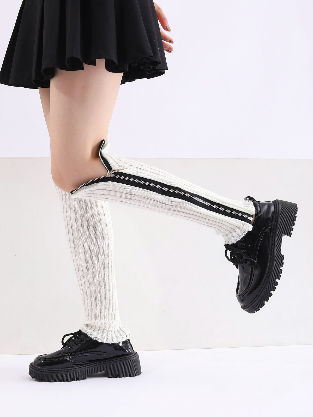 Vente Zipper Solid tricoté Acrylique couleur personnalisée Chauffe- Jambe mode pour les femmes filles