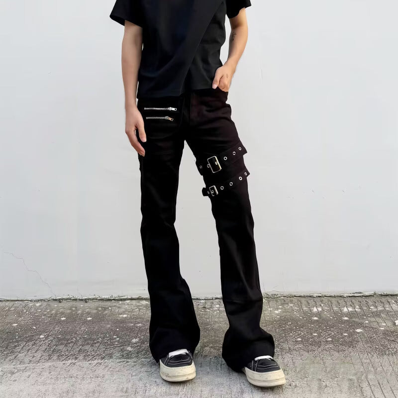 Jeans d'utilité Black Vibe Ceinted Bootcut