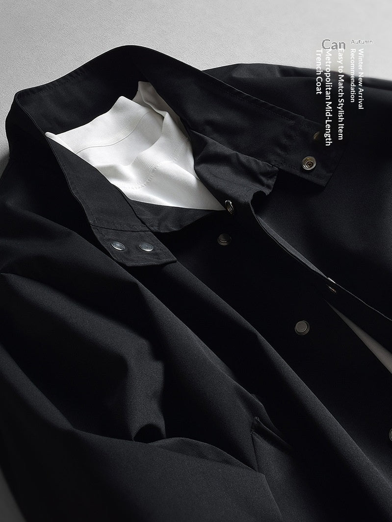 Manteau de trench à manches simples pour hommes