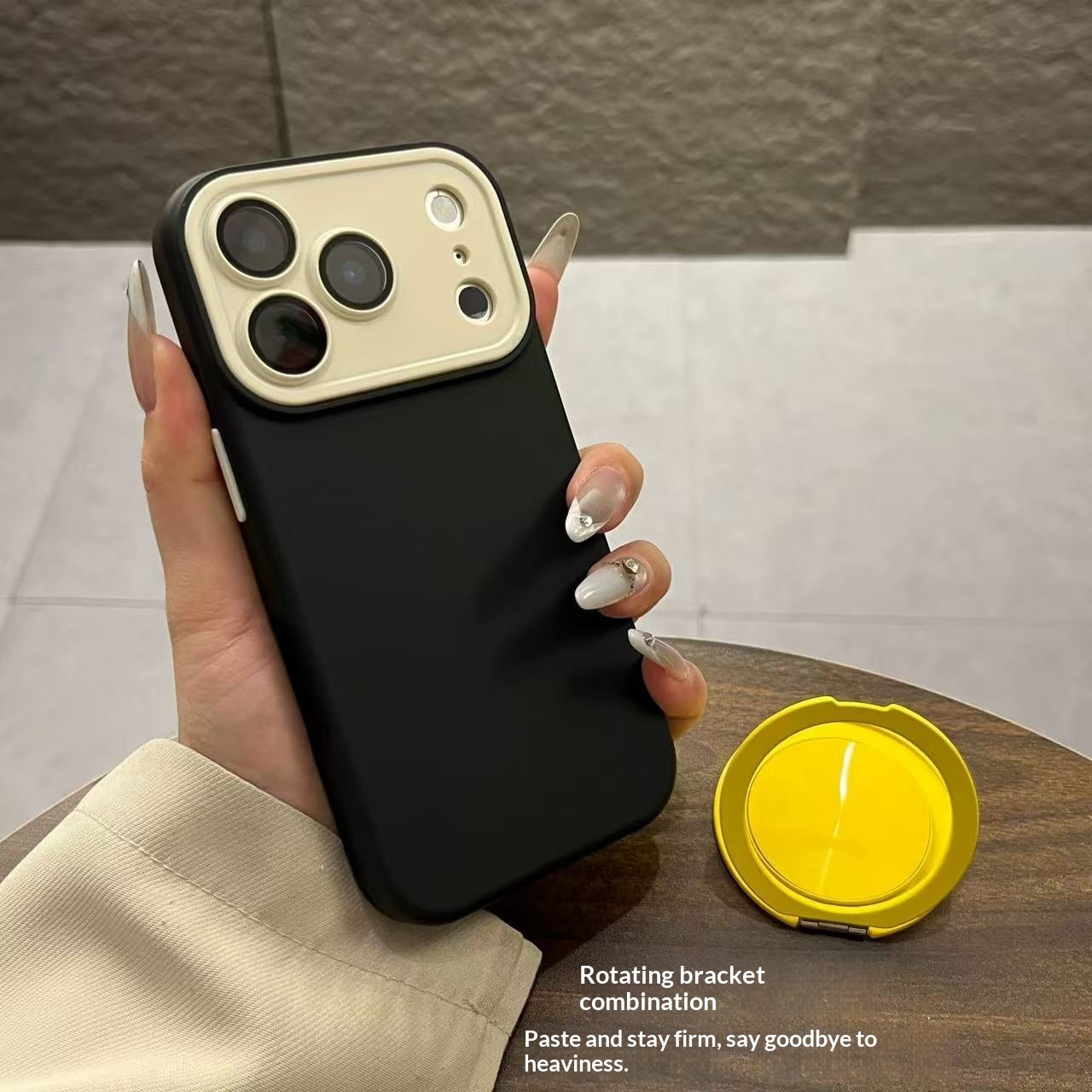 Boîtier de téléphone à boucle ronde en bloc de couleur