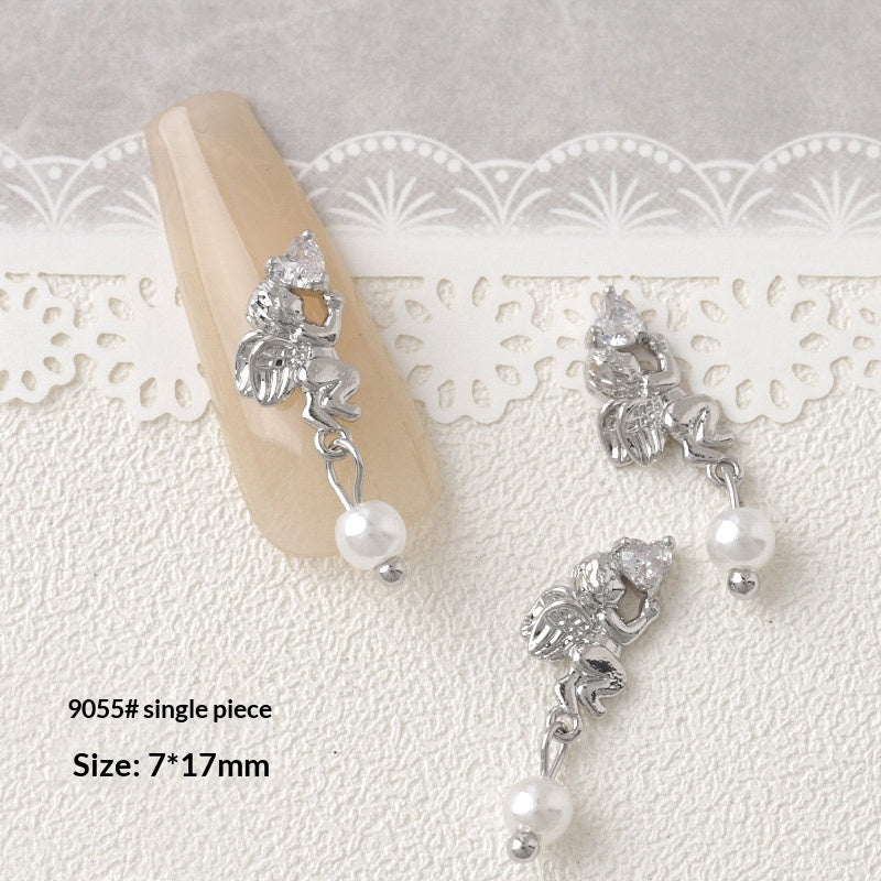 Argent Zircon Bow Nail Art Accessoires