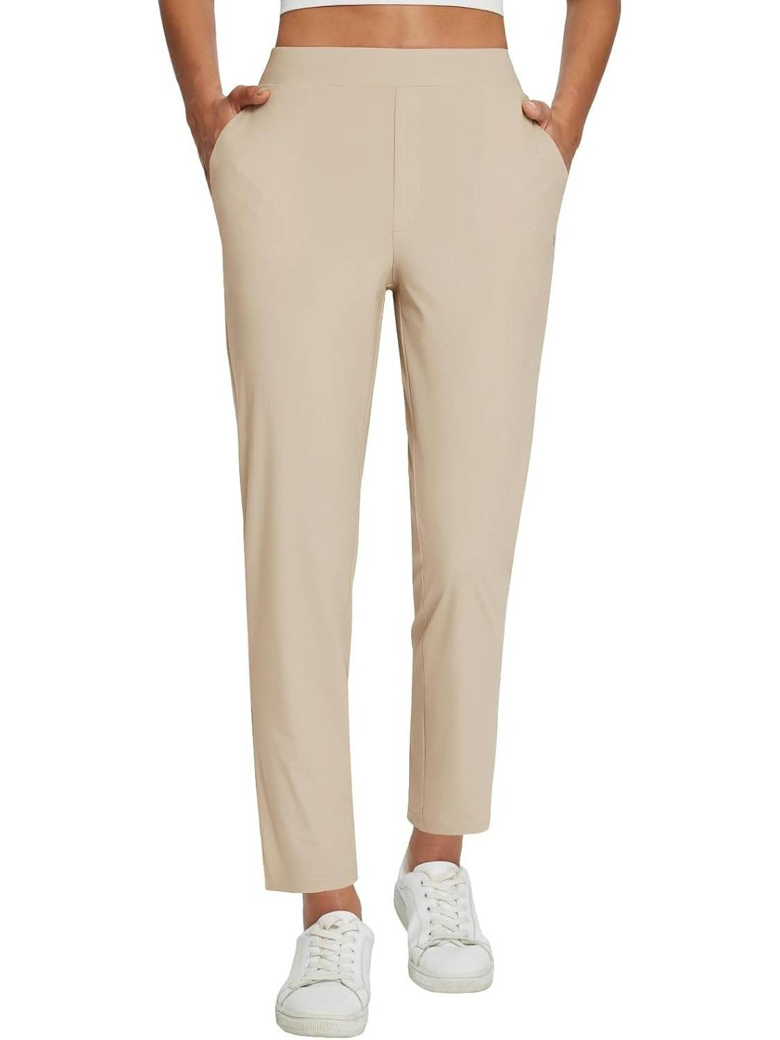 Pantalon casual de poche élastique à haute portée pour femmes d'été