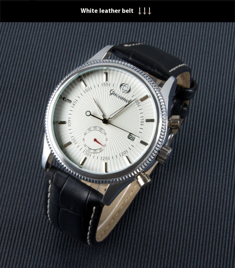 Mécanique en acier d'affaires montre hommes