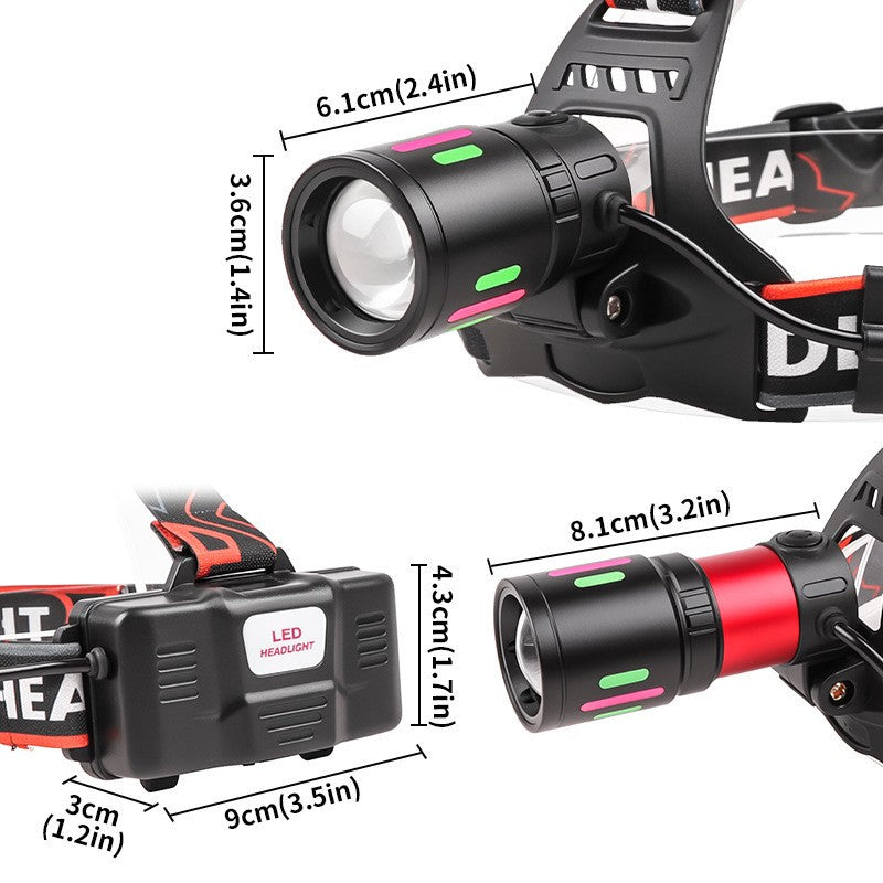 9900000LM Lampe de phare LED rechargeable phare de camping lampe de phare