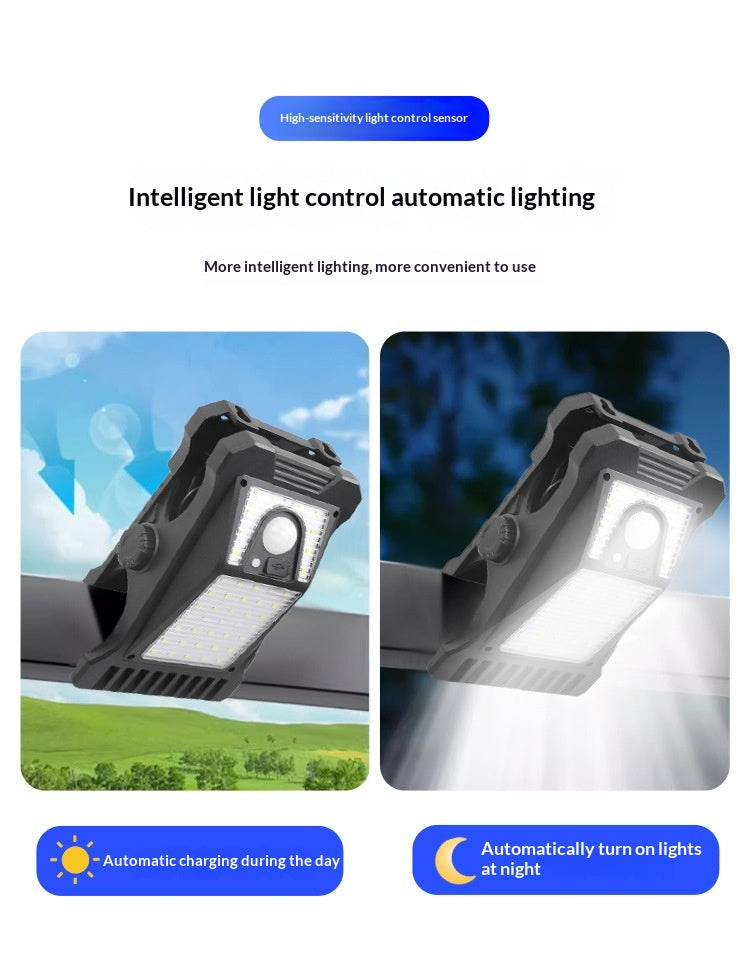 Portable extérieur Patio Human-Body-sensing Solar-Powered LED Wall Light