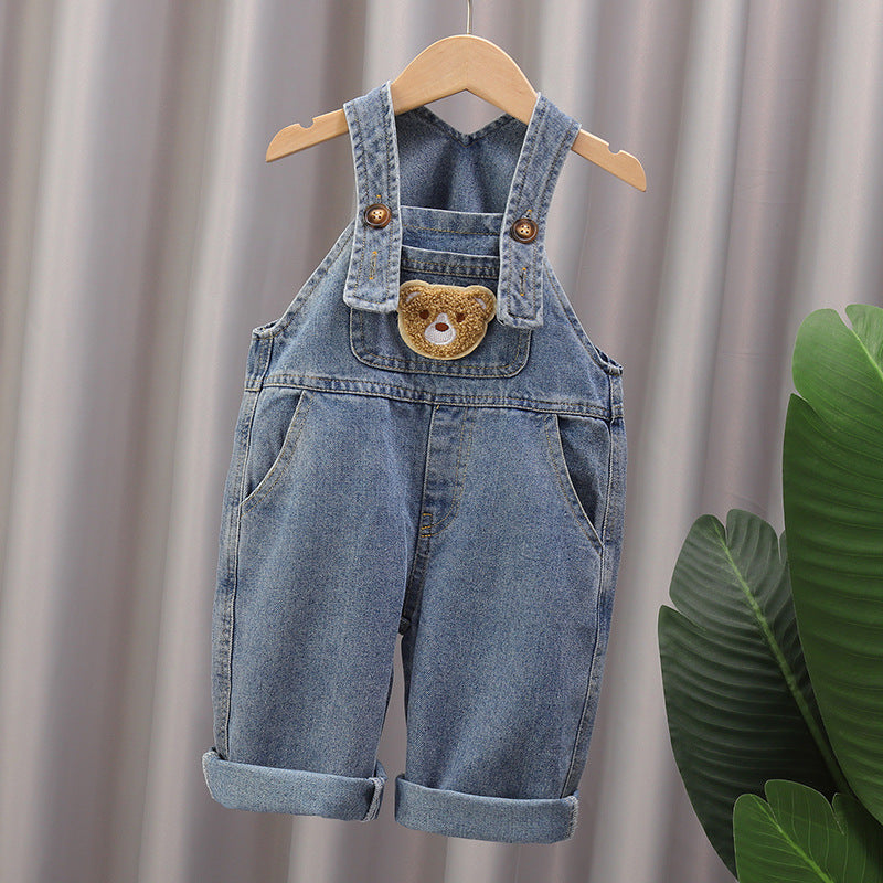 Survêtements en denim pour bébé imprimés rétro-causés
