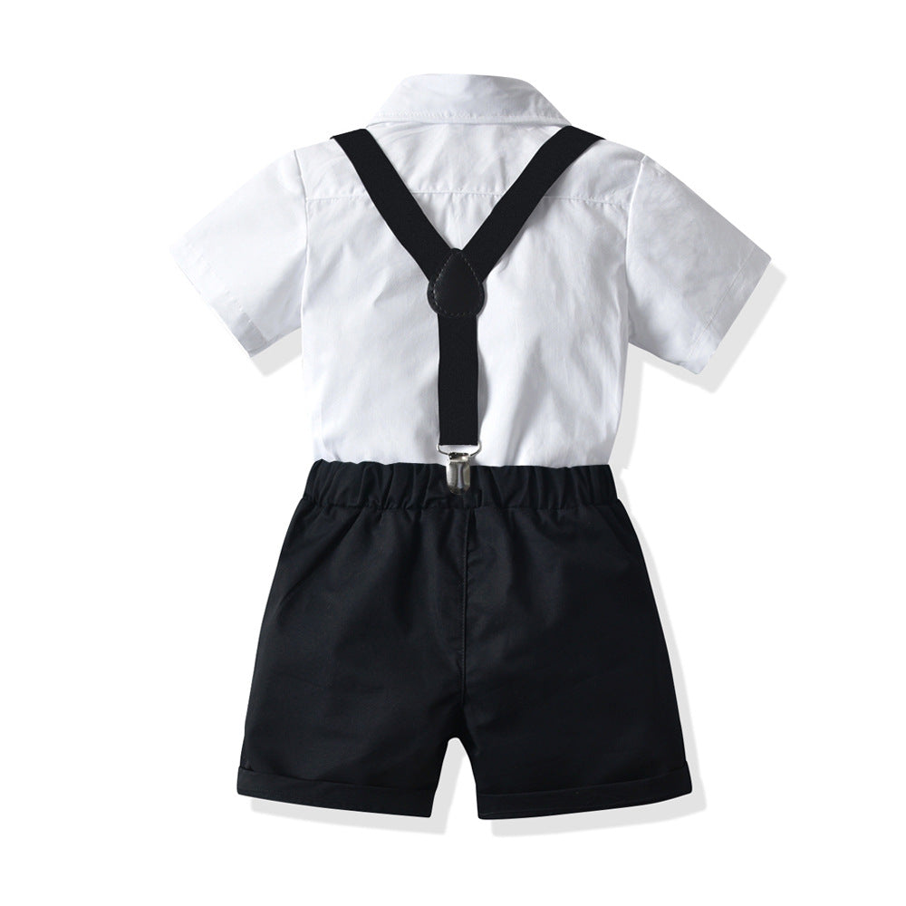 Chemise blanche à manches courtes pour garçons