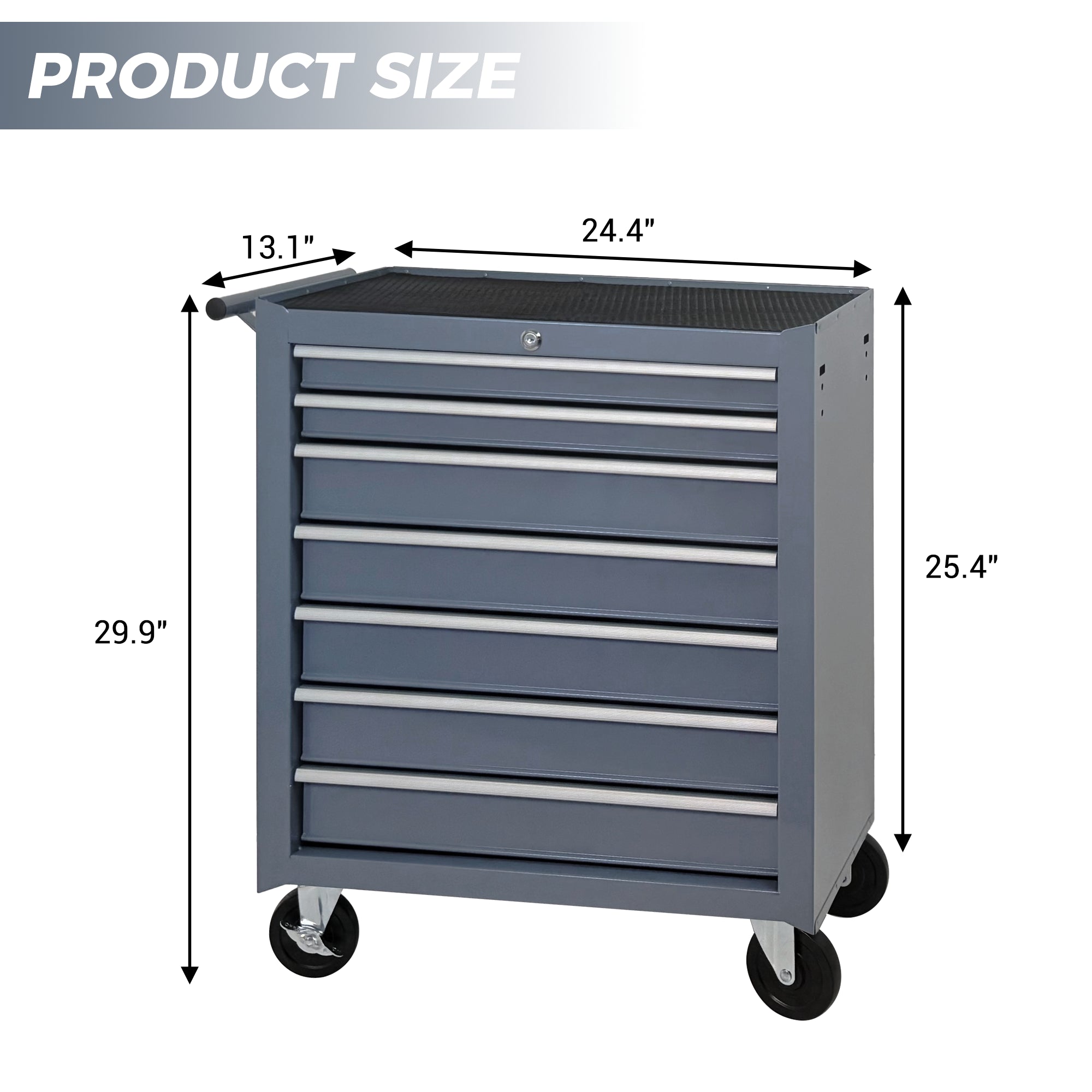 Roulement de coffre à outils avec boîte à outils 7-Drawer avec roues Multifonctionnel Tool Cart Mécanique T