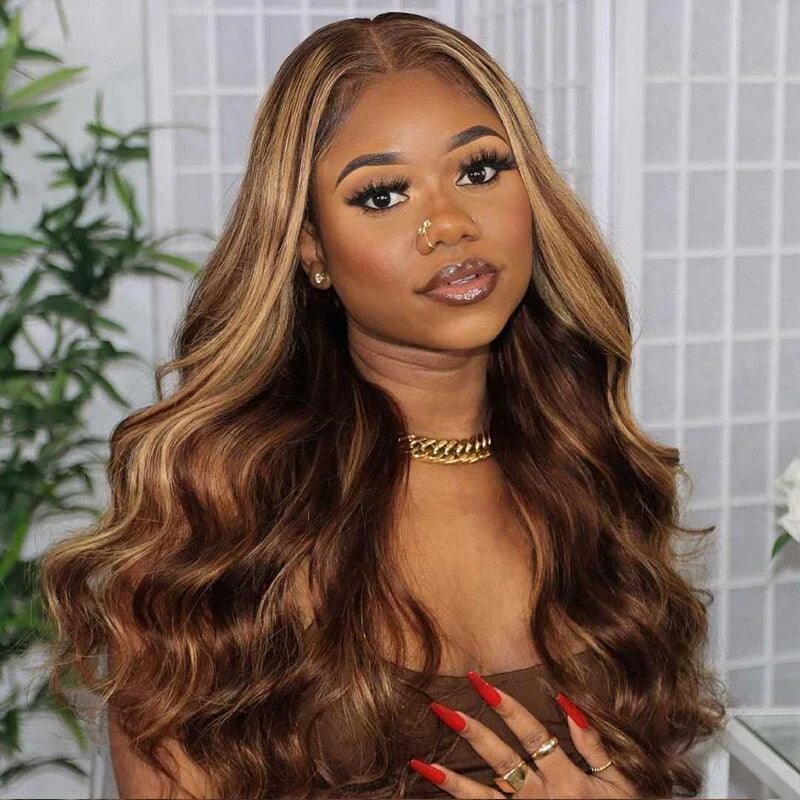 13x4 Lace Front Human Hair Wig P4 27 Body Wave Density