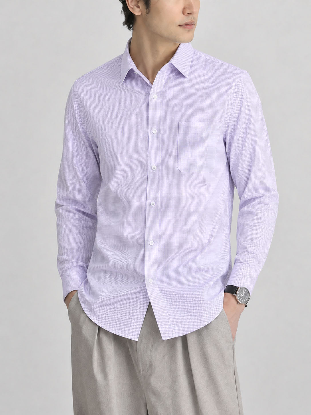 Chemise - Chemise décontractée pour homme à manches longues pleines en plein air