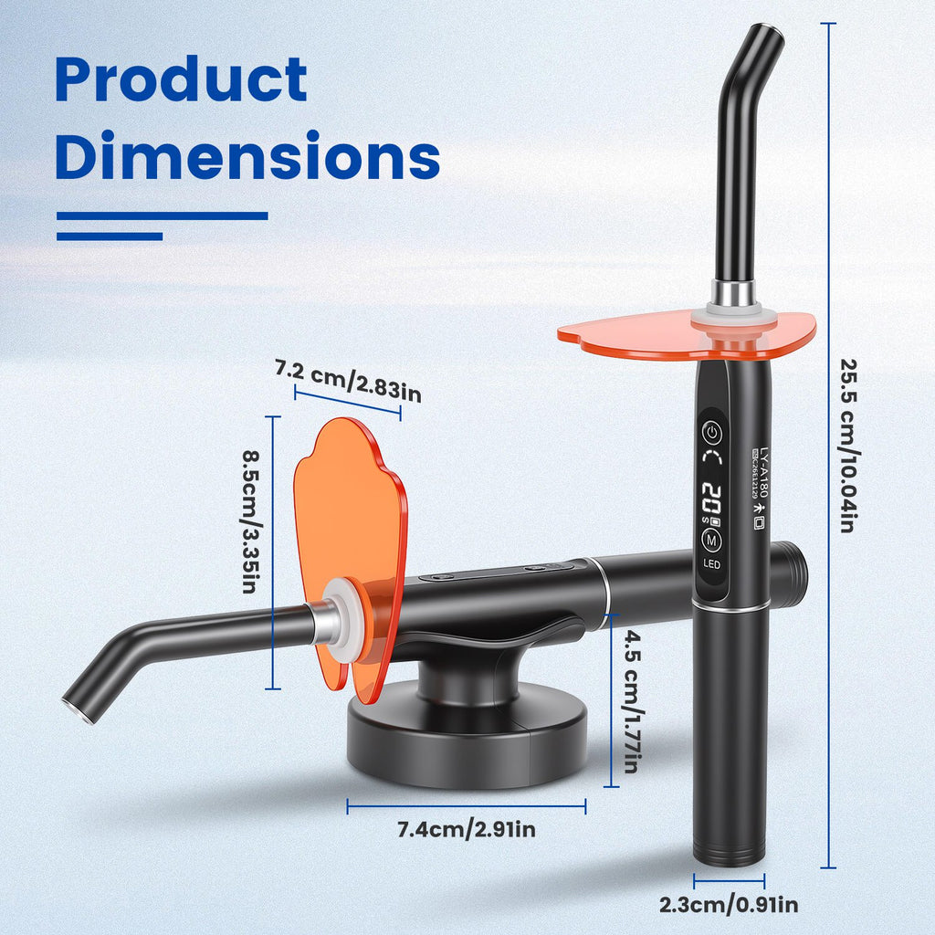 Lampe de protection dentaire avec lampe de protection LED sans fil de base avec 4 modes de luminosité de 18 niveaux 5-40