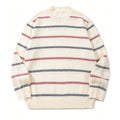 Hommes style coréen Laid-back rayé Nouveau-arrivée Loose-fitting Versatile Col d'équipage Long-sle