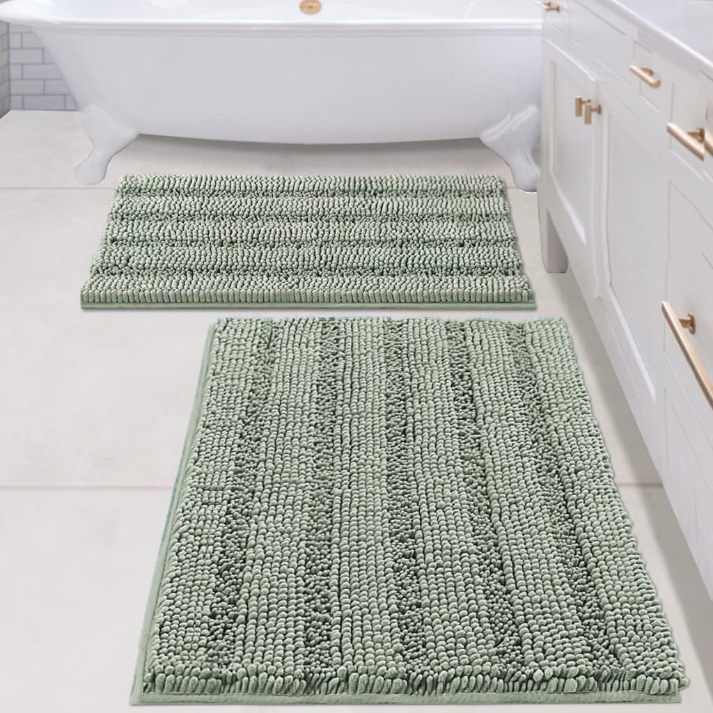 Set 2 pièces de tapis de bain vert Sage