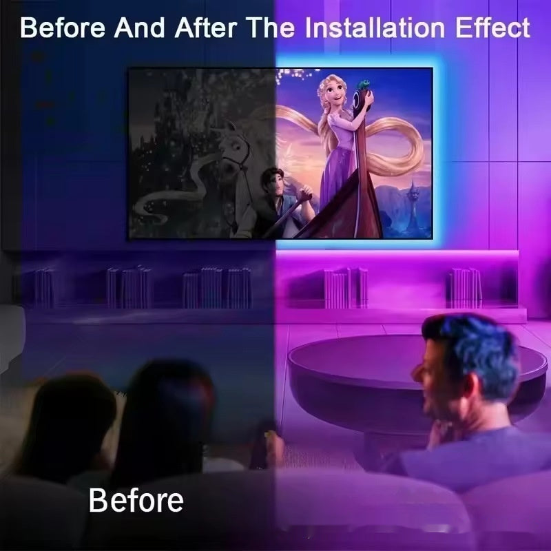 RGB bande lumineuse USB basse tension 5V Bluetooth APP Décorative lumière ambiante