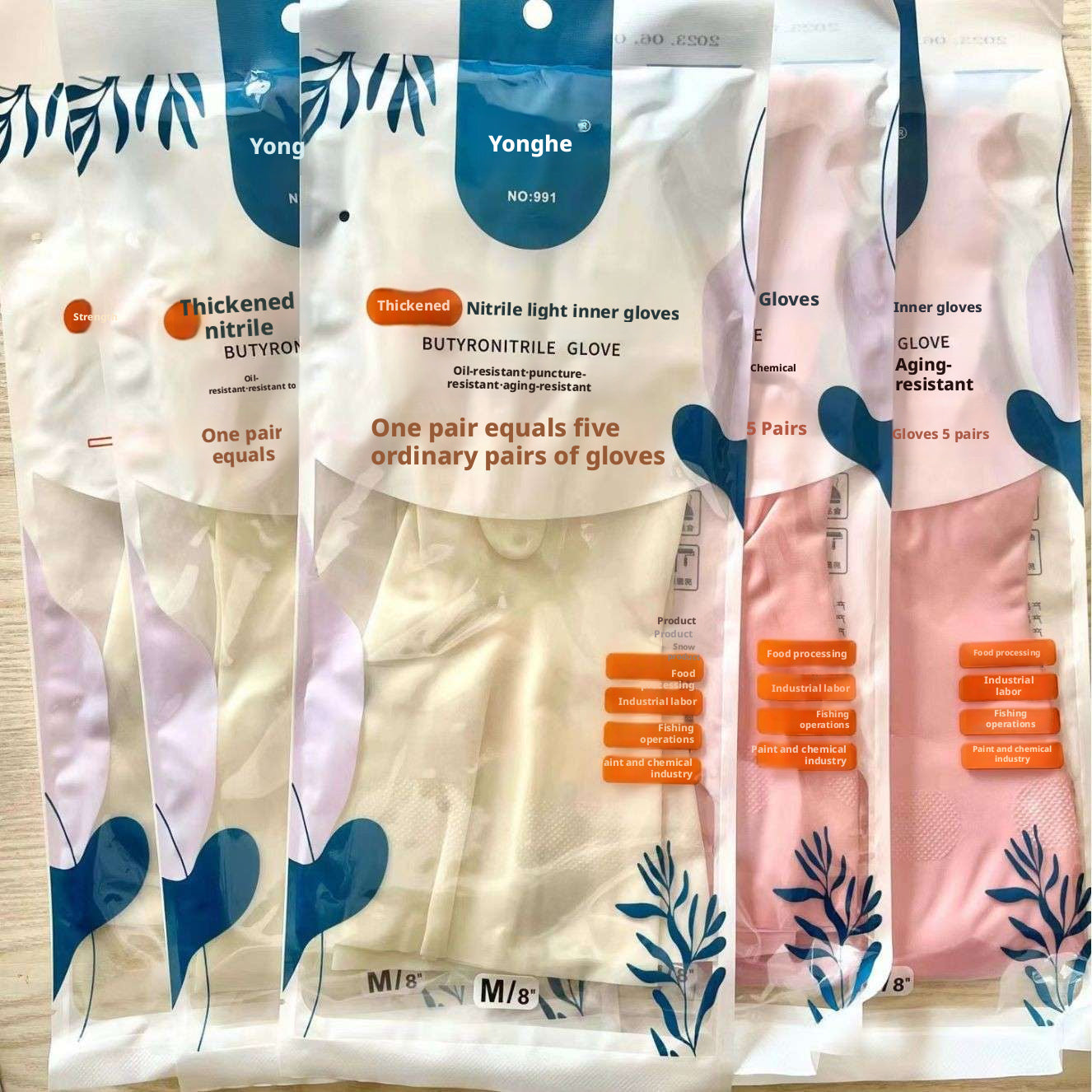 Gants ménagers-Matériel en latex nitrile de taille L mince et durable-1 paire