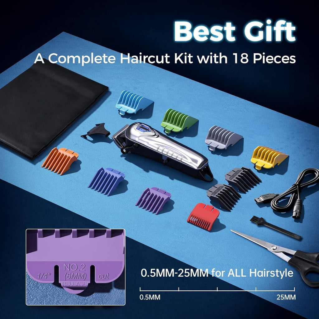 Clippers professionnel homme Trimmer Kit coupe machine sans fil Barber Salon