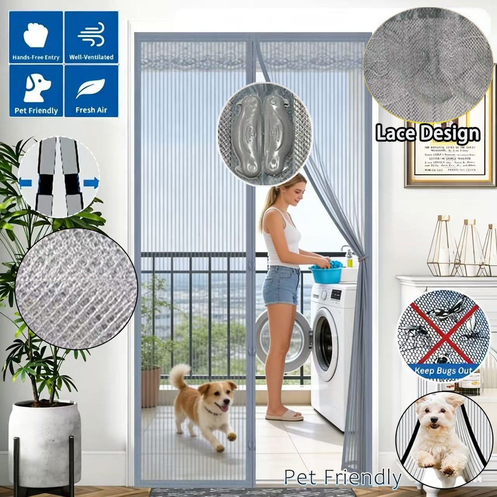 Rideau de porte d'écran magnétique - Mesh de fermeture manuelle ou automatique