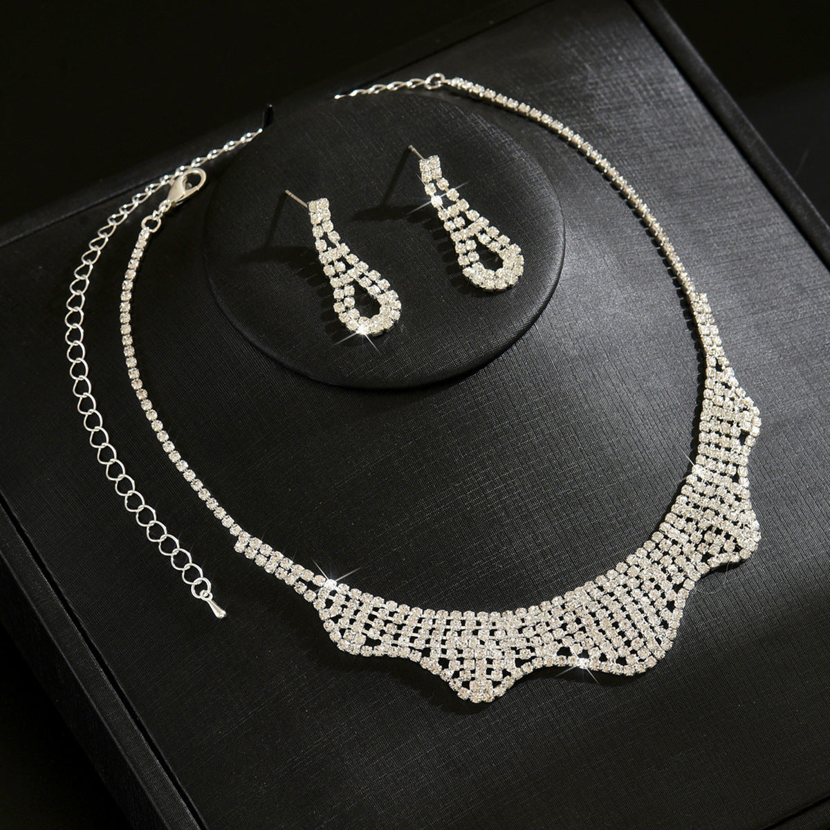 Ensemble de Bijoux en Strass Wavy 2 Pcs