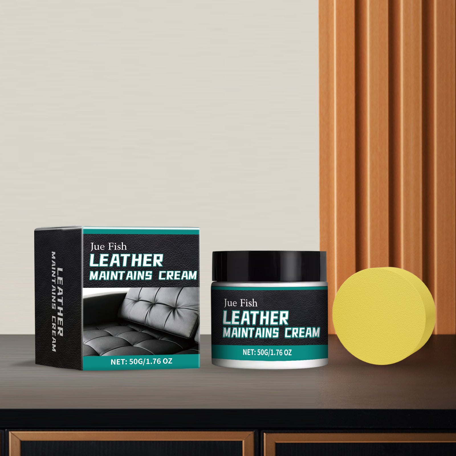 Crème de soins en cuir 50g bouteille-1 éponge1box