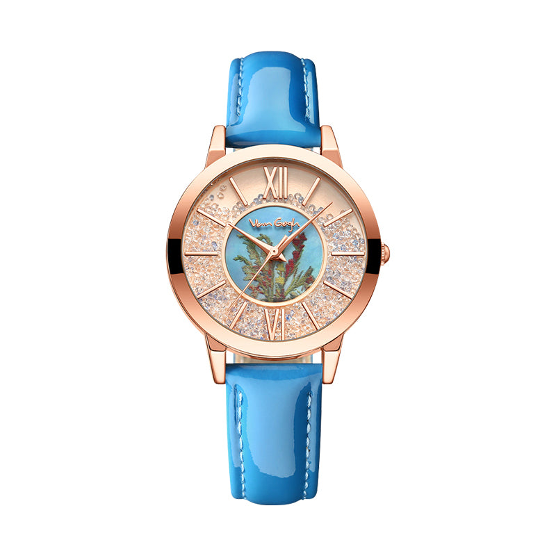 Bracelet en cuir de montre en quartz artistique féminin Van Gogh