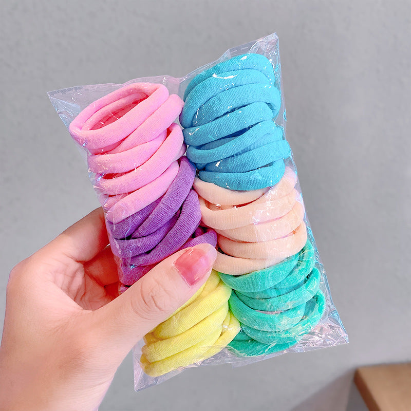 Candy Color Basic Coiffure Rope Accessoires de cheveux Serviette Anneau de cheveux Combiné costume simple tout-m