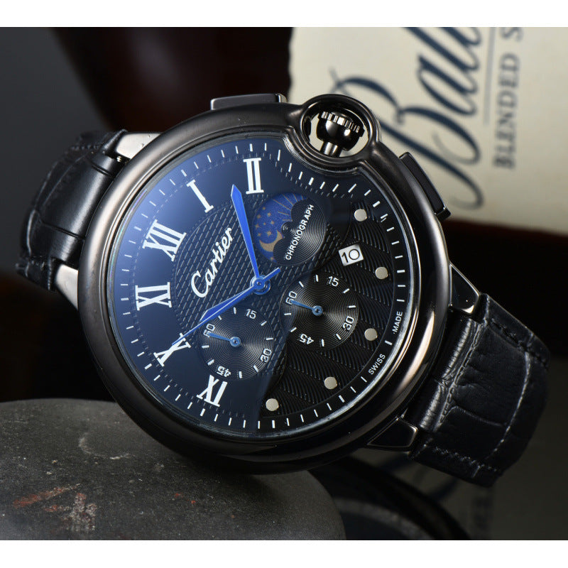 Montre d'affaires homme avec un bracelet en caoutchouc