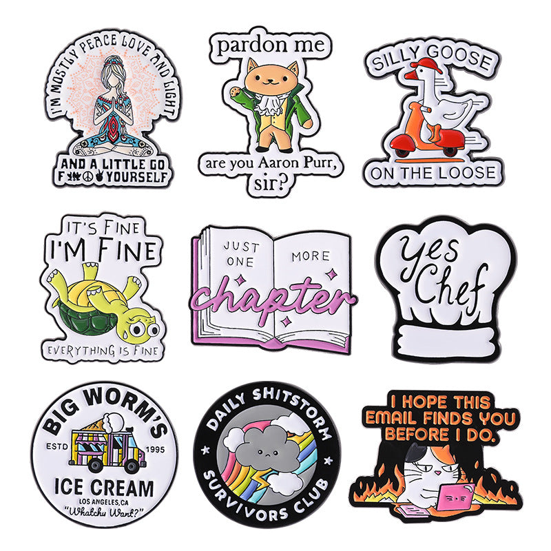 Tortue cartoon Nuage de canard et broche de chat