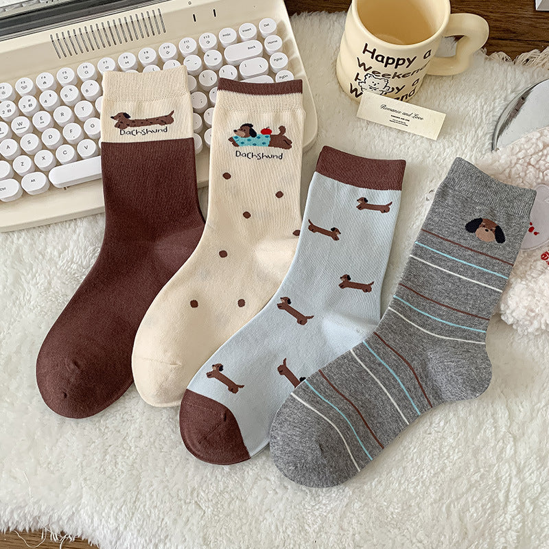 Chaussettes de caricature mi-calf australien Coton sans couture cheville pour les femmes