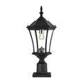 Solar Post Lights Outdoor, Dusk to Dawn Outdoor Post Lights with Pier Mount Base, Black Solar Lamp Posts Light Fixture, Waterproof Light Posts for Out