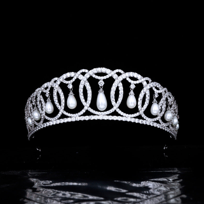 Tête de mariée Royal Queen Crown Zircon