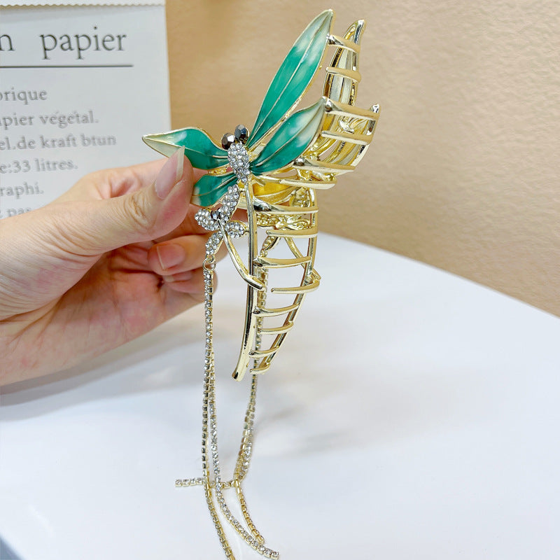 Élégant Tempérament Dragonfly Grab Clip Femme épingle à cheveux haut de gamme