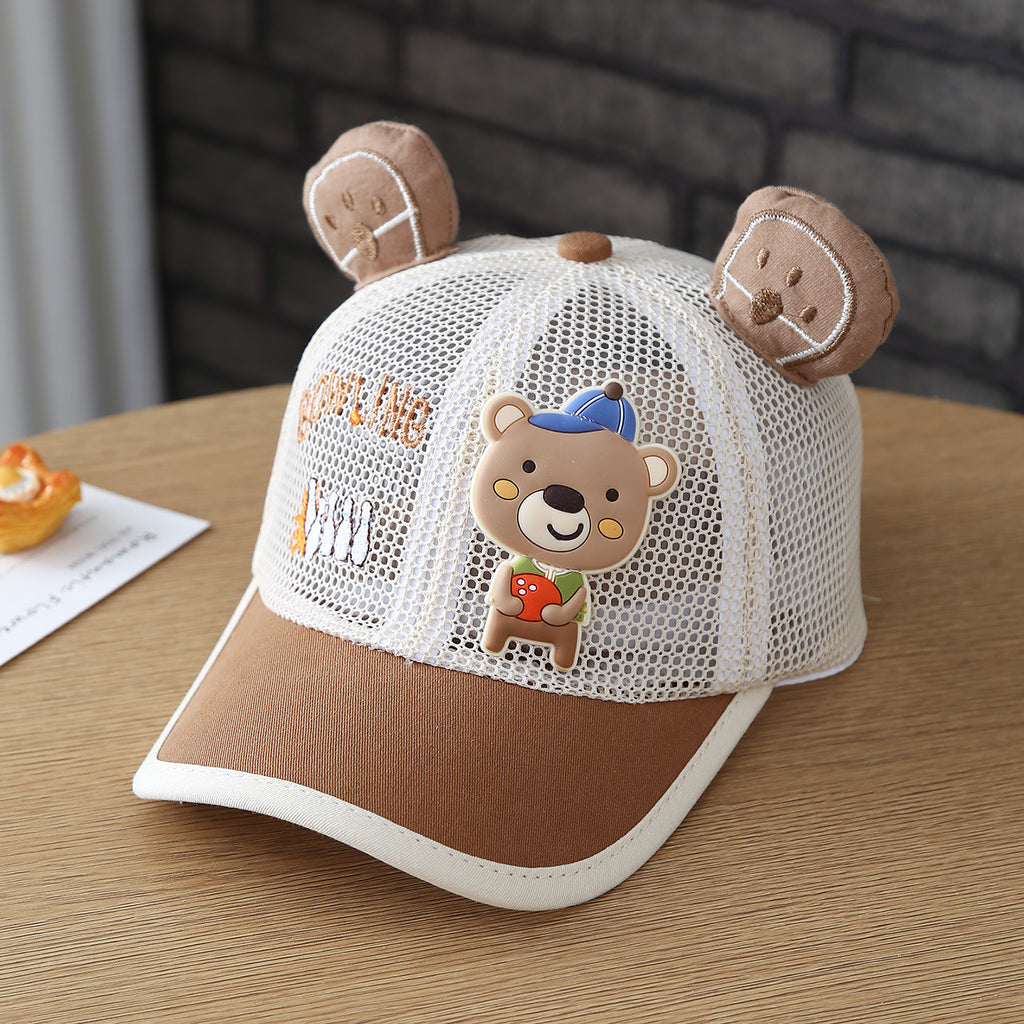 Tableau de dessin mignon d'été Bear Garçons et chapeau de filles Mesh Chapeau pour enfants Duckbill Cap Bre