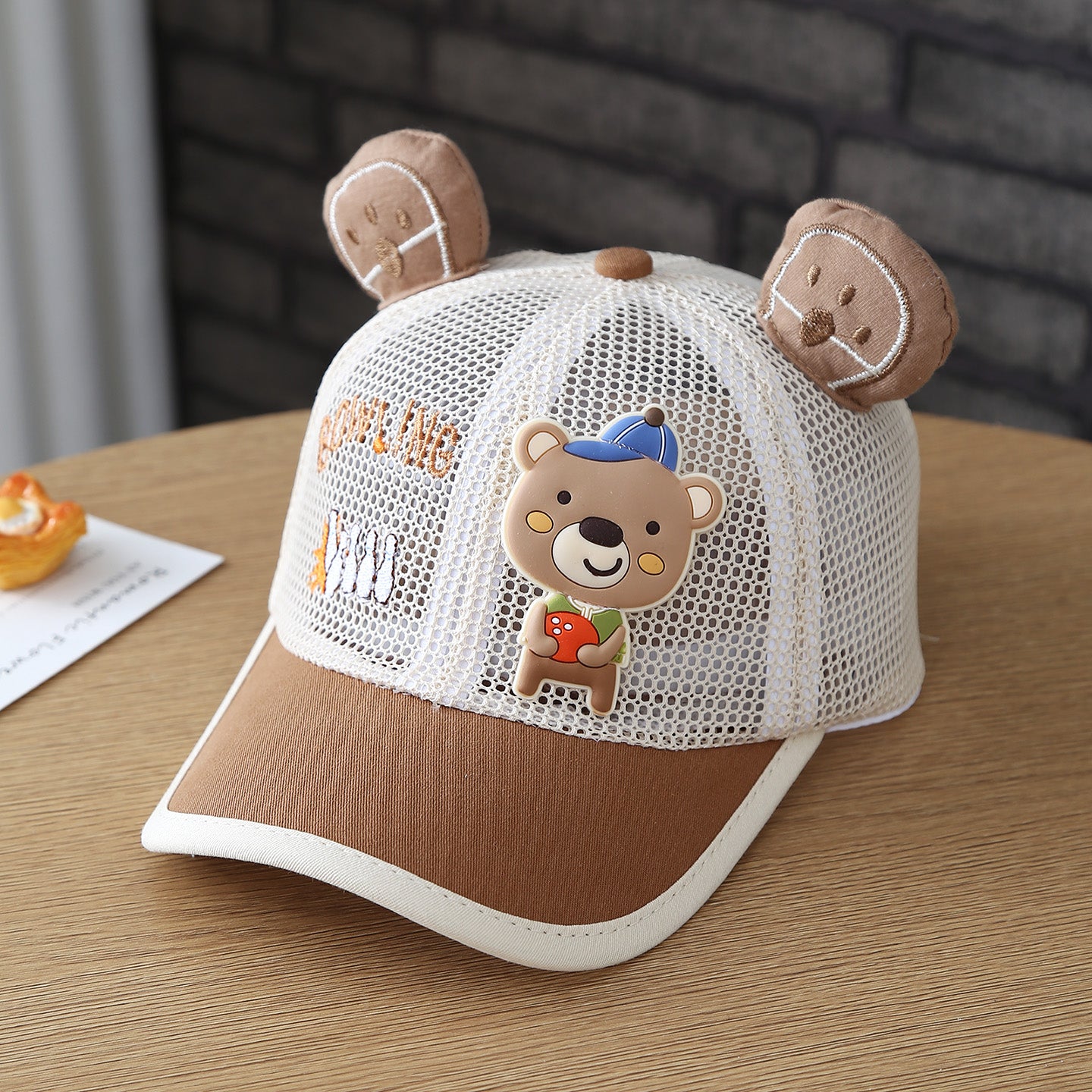 Tableau de dessin mignon d'été Bear Garçons et chapeau de filles Mesh Chapeau pour enfants Duckbill Cap Bre