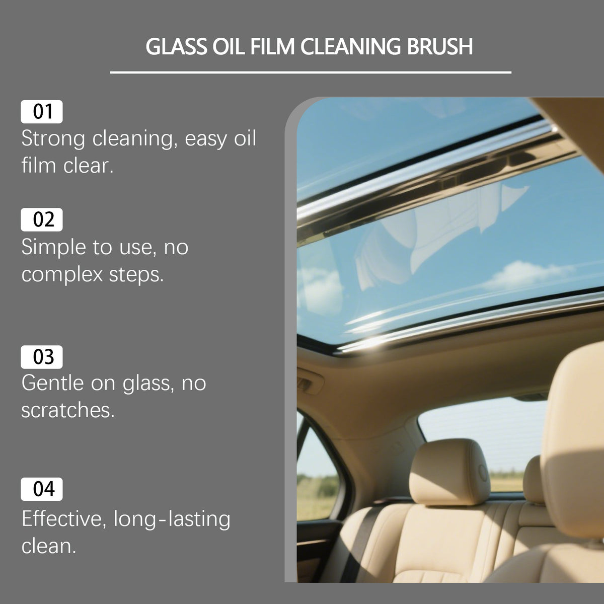 Glass film cleaning brush for car windows